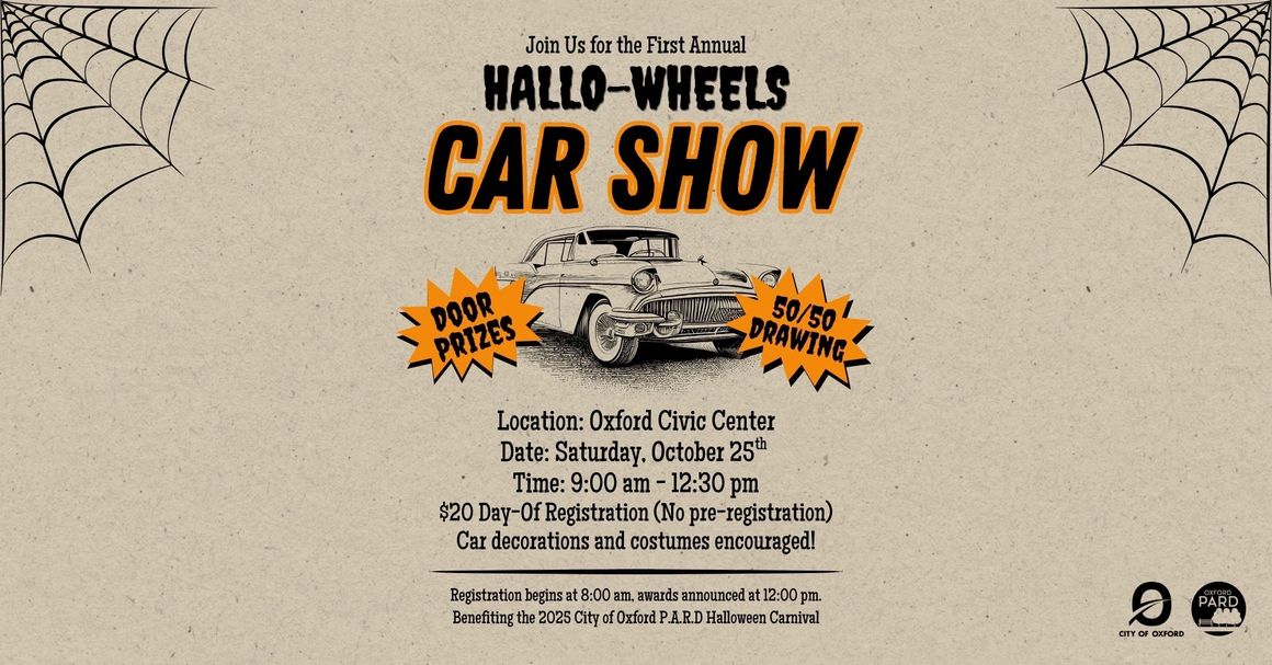 Hallo-Wheels Car Show event at Oxford Civic Center in Oxford, OH on October 25, 2025