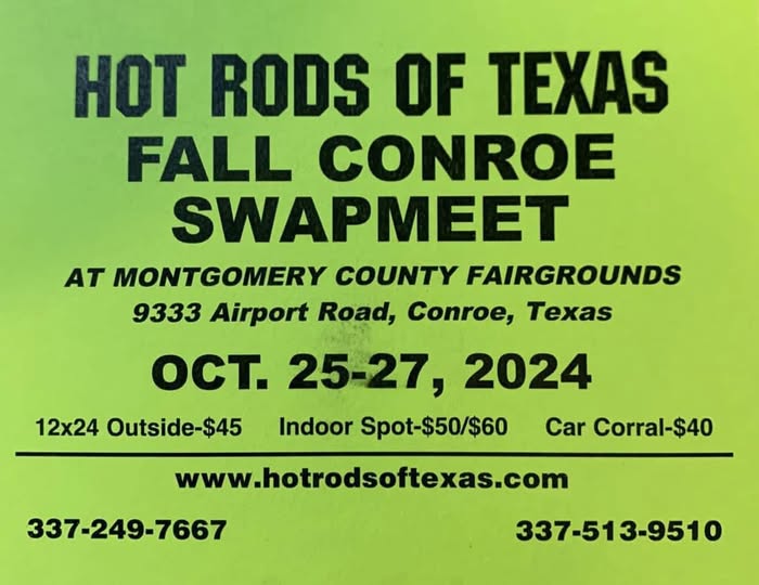 Hot Rods of Texas Fall Conroe Swapmeet event at Montgomery County Fairgrounds in Conroe, TX on October 25, 2025