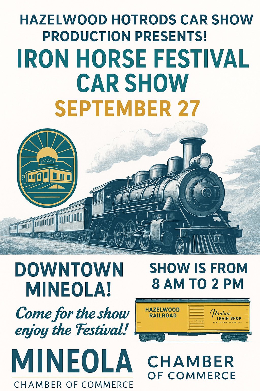 Iron Horse Festival Car Show event at Downtown Mineola in Mineola, TX on September 27, 2025