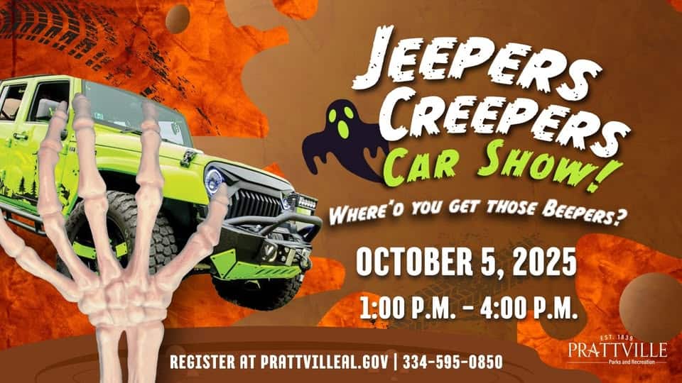 Jeepers Creepers Car Show event at 472 Doster Rd in Prattville, AL on October 5, 2025