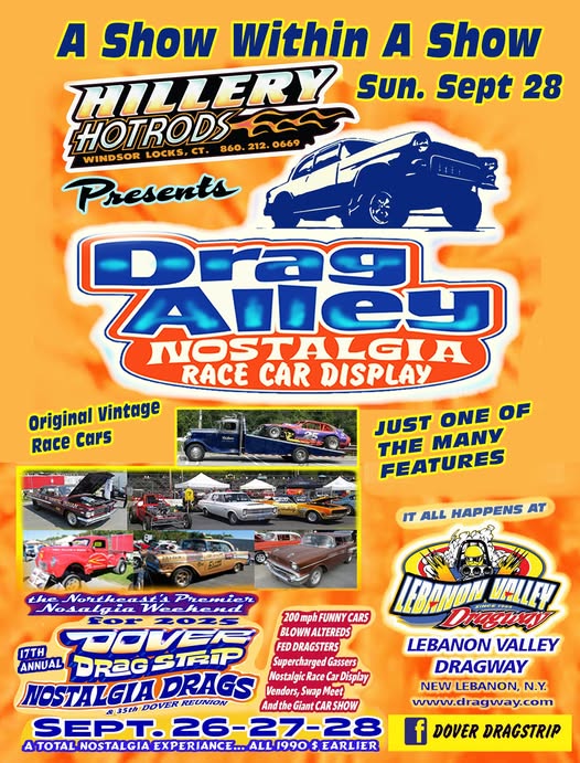 Nostalgia Drags and Dover Dragstrip Reunion event at Lebanon Valley Dragway in New Lebanon, NY on September 26, 2025