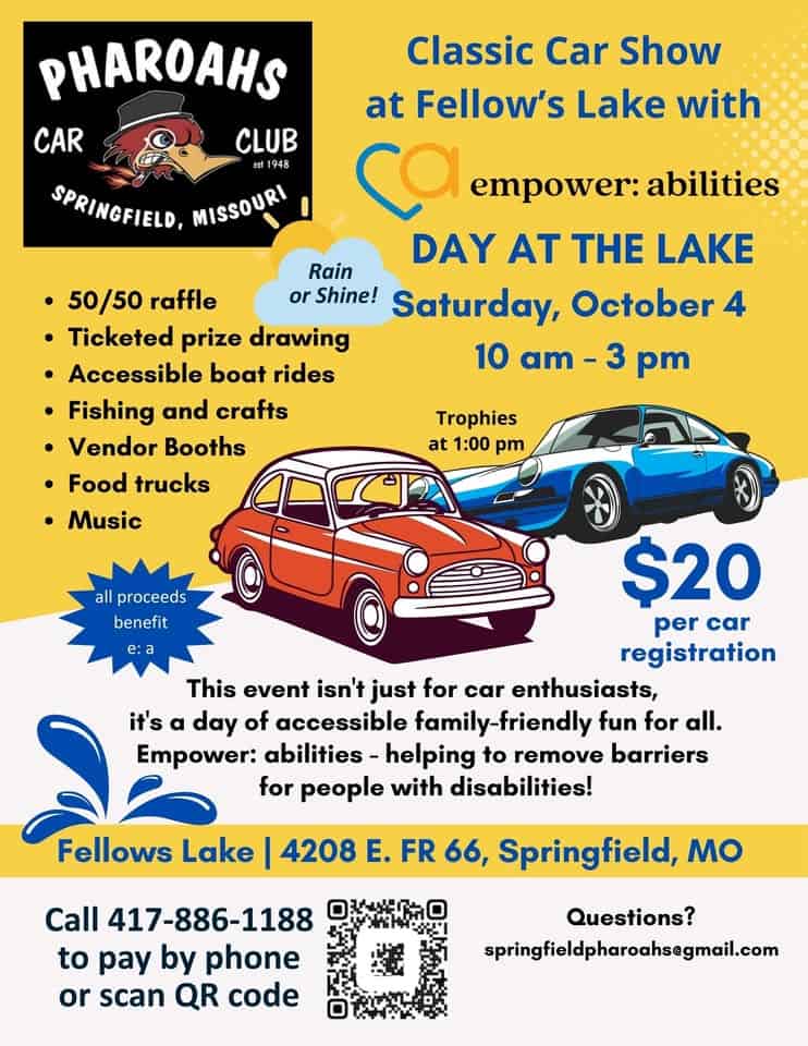 Pharoah's Classic Car Show at Day at the Lake event at 1450 W Cambridge St in Springfield, MO on October 4, 2025