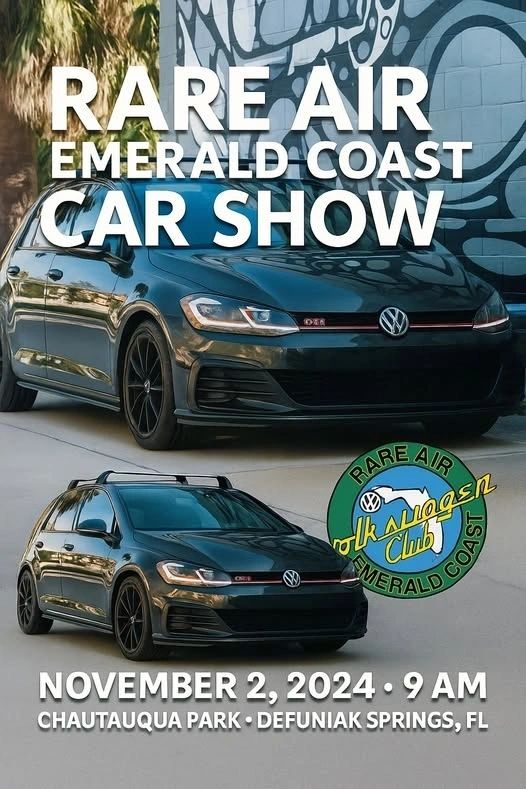 Rare Air Emerald Coast Car Show event at Chautauqua Park in Defuniak Springs, FL on November 2, 2025