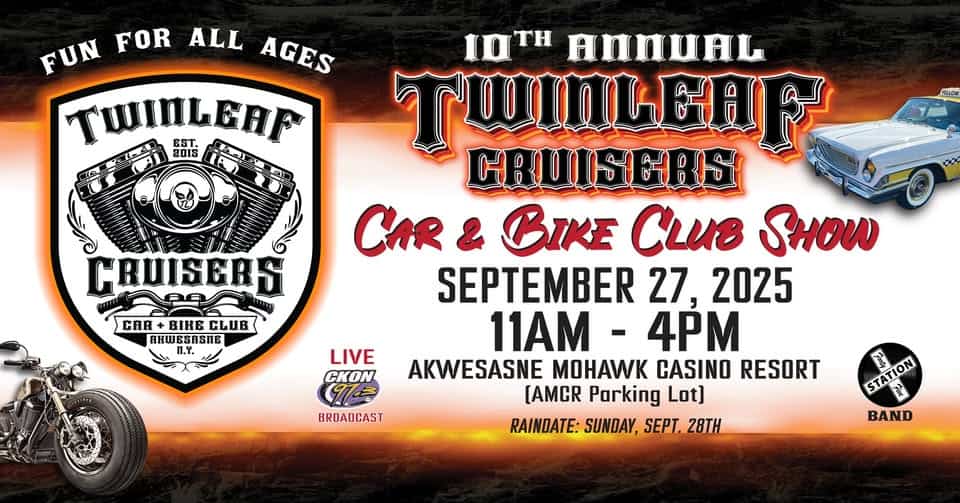 Twinleaf Cruiser Car & Bike Club Show Finale event at 873 Rt-37 in Hogansburg, NY on September 27, 2025