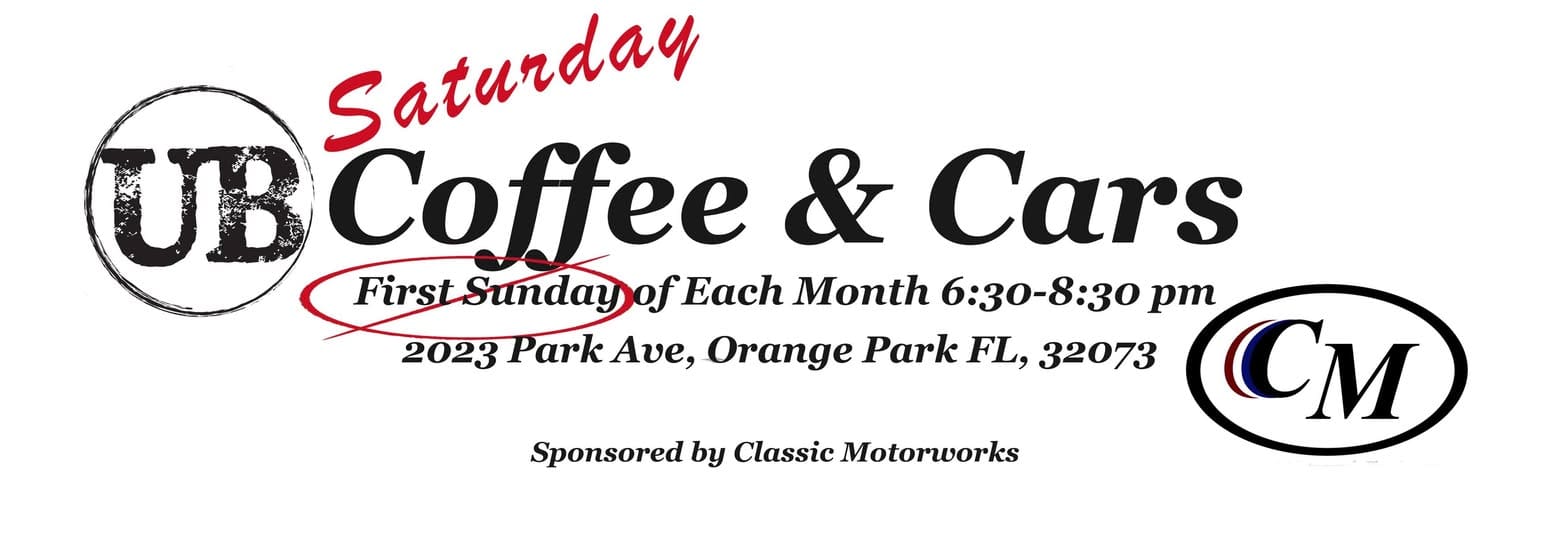 UB Coffee & Cars event at The Urban Bean Coffeehouse Cafe in Orange Park, FL on October 4, 2025