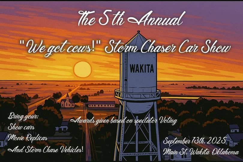 WE GOT COWS! Storm chaser/car show event at 01 W Main in Wakita, OK on September 13, 2025