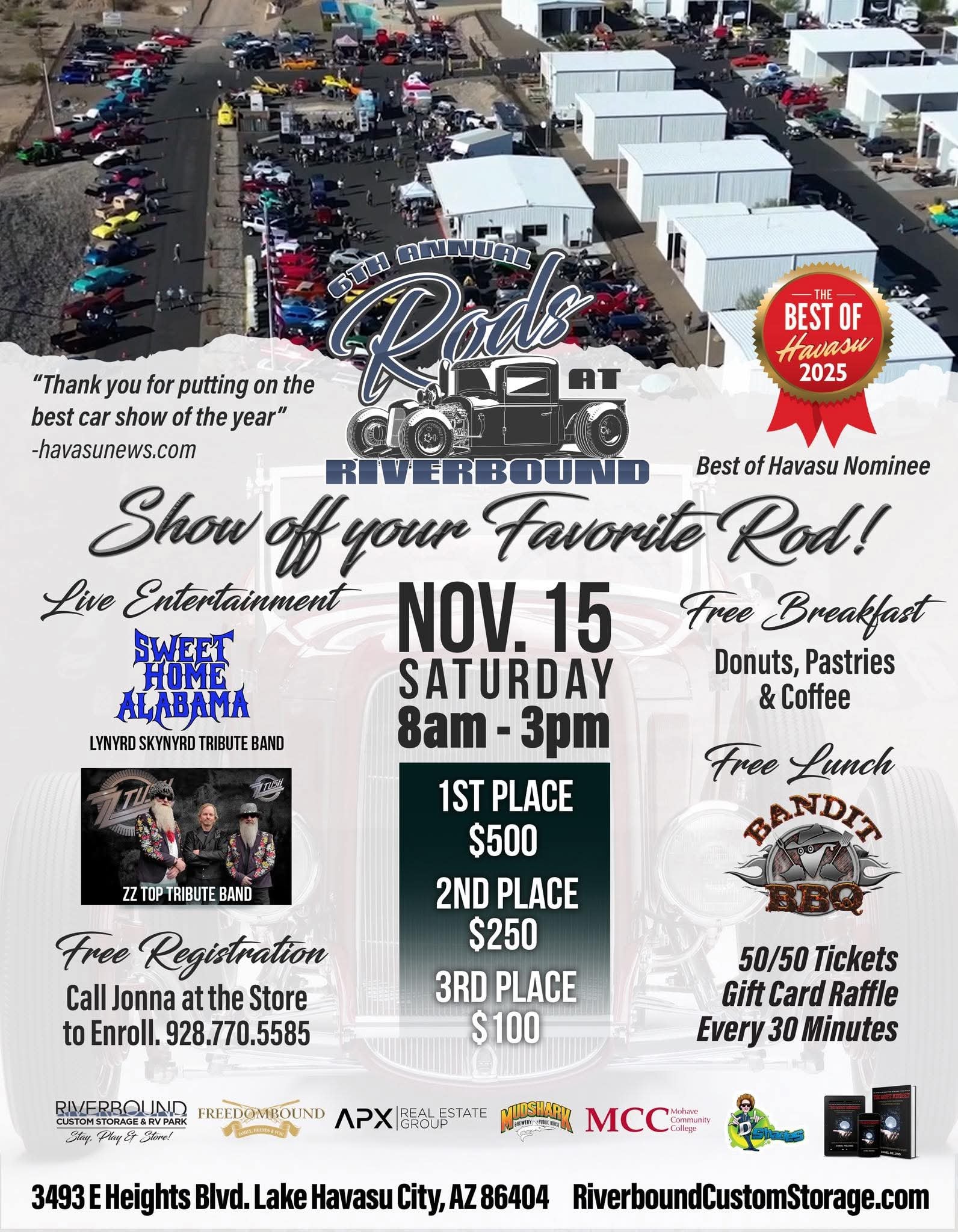 6th Annual Rods at Riverbound event at Riverbound in Lake Havasu City, AZ on November 15, 2025