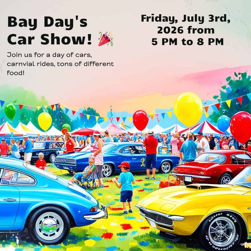 Annual Bay Days Car Show 2026 event at 303 Cahoon Rd in Bay Village, OH on July 3, 2026