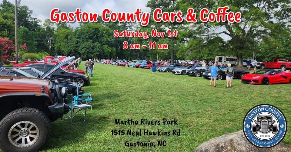 Cars & Coffee in the Park event at 1529 Neal Hawkins Rd in Gastonia, NC on November 1, 2025