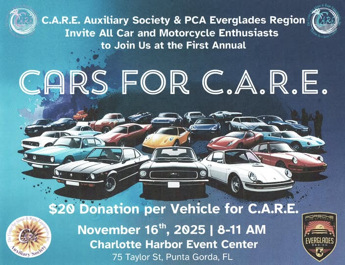 Cars for C.A.R.E. event at Charlotte Harbor Event Center in Punta Gorda, FL on November 16, 2025