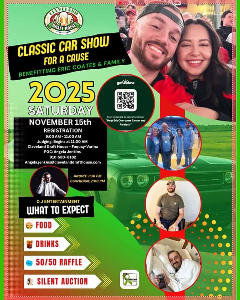 C.D.H. Car Show Fundraiser event at 1420 E Broad St in Fuquay-Varina, NC on November 15, 2025
