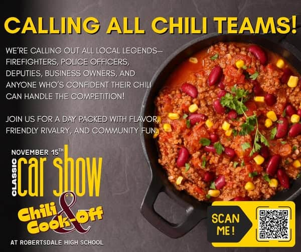 Classic Car Show & Chili Cook-Off event at Robertsdale High School in Robertsdale, AL on November 15, 2025