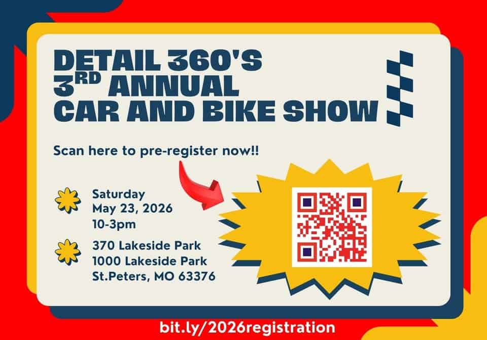 Detail 360's 3rd Annual Car and Bike Show event at 1000 Lakeside Park Dr in St Peters, MO on May 23, 2026
