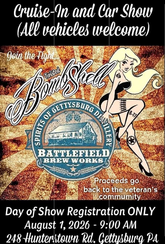 Hero's car show event at 248 Hunterstown Rd in Gettysburg, PA on August 1, 2026