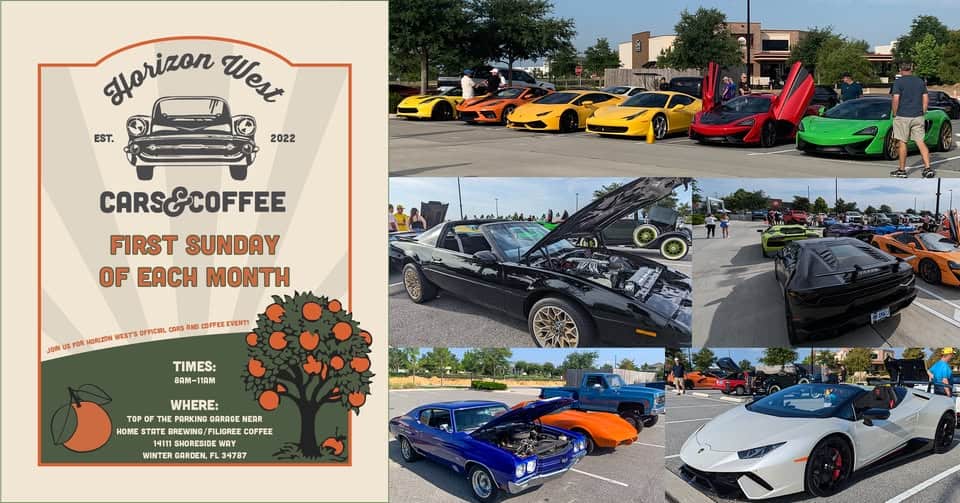 Horizon West Cars & Coffee event at 14111 Shoreside Way in Winter Garden, FL on November 2, 2025