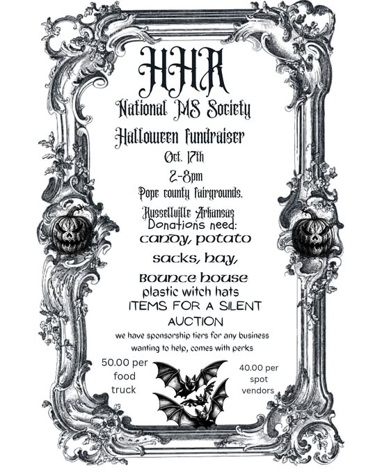 National MS Society Halloween Fundraiser event at Pope County Fairgrounds in Russellville, AR on October 17, 2025