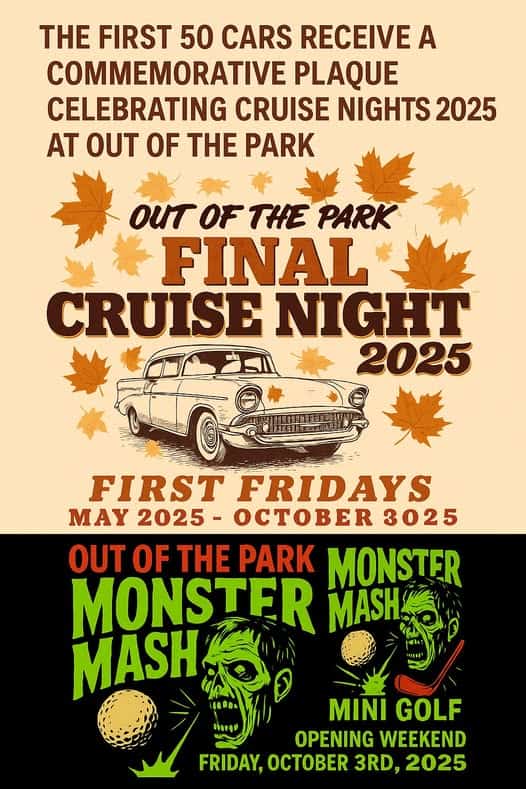 Out of the Park Final Cruise Night 2025 event at Out of the Park in Denver, PA on October 3, 2025