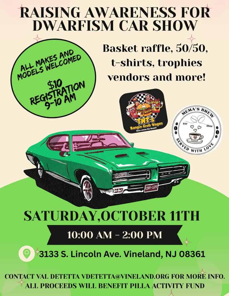 Sgt. Dominick Pilla’s Annual Car Show event at S. Lincoln Ave. in Vineland, NJ on October 11, 2025