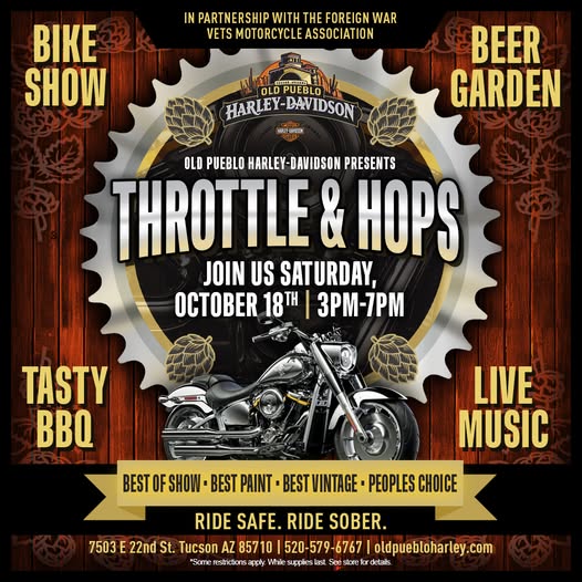 Throttle & Hops event at Old Pueblo Harley-Davidson in Tucson, AZ on October 18, 2025