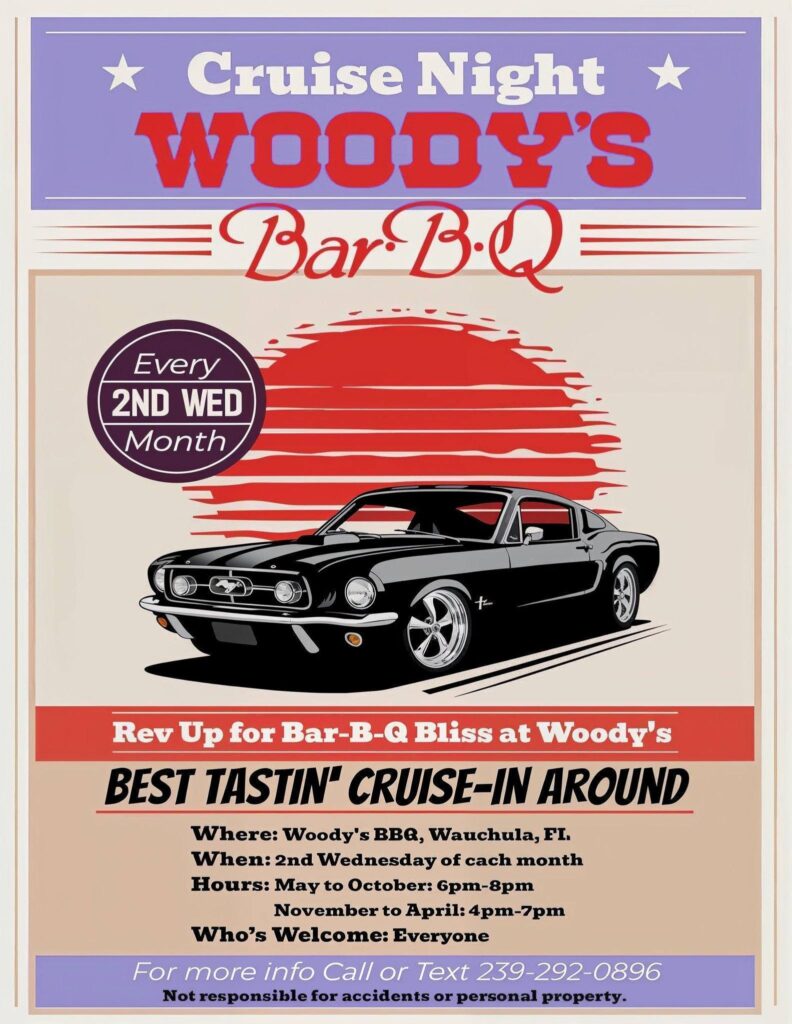Cruise Night event at Woody's BBQ in Wauchula, FL on November 12, 2025