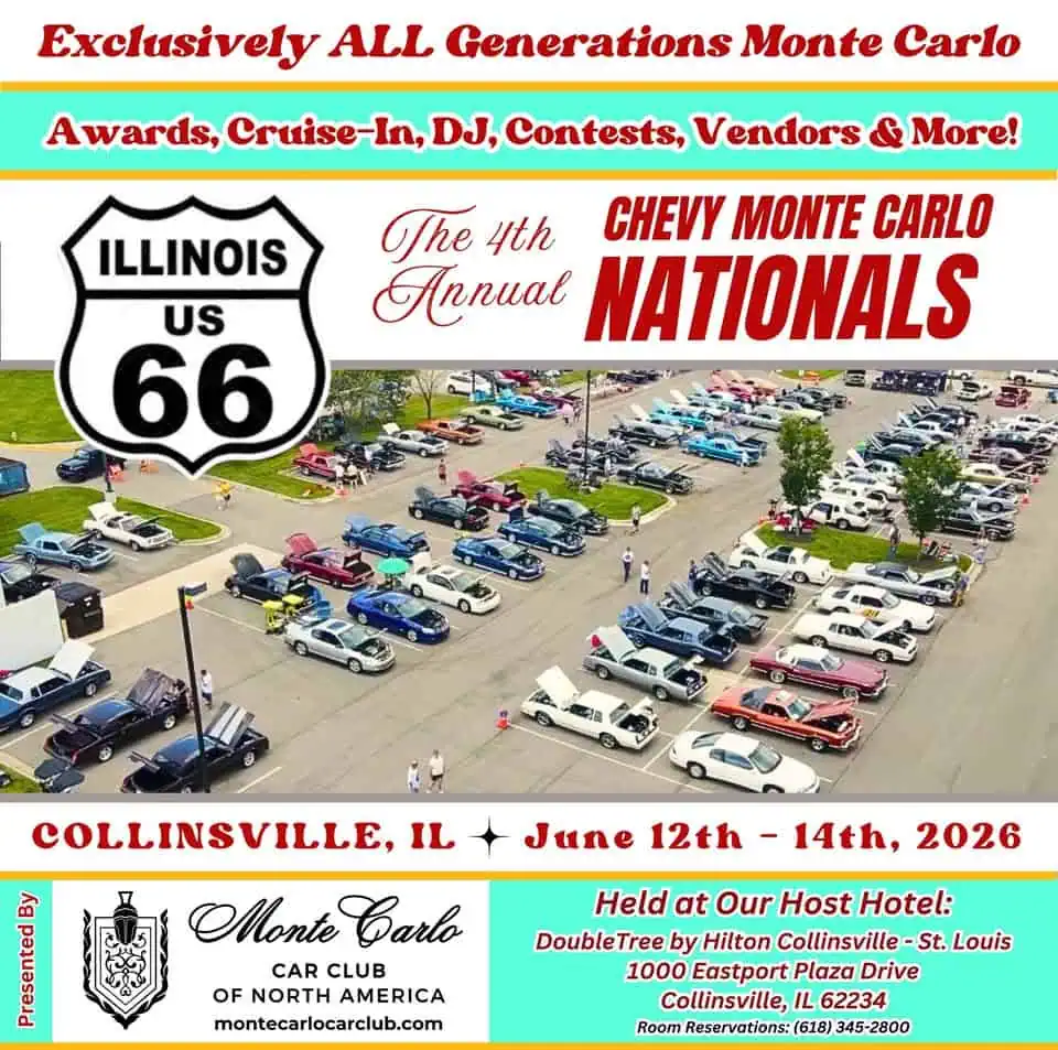 2026 Chevy Monte Carlo Nationals event at 1000 Eastport Plaza Dr in Collinsville, IL on June 12, 2026