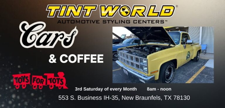 Tint World Cars & Coffee car show in New Braunfels, TX