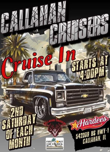 Callahan Cruisers Cruise In event at Hardee's in Callahan, FL on November 8, 2025