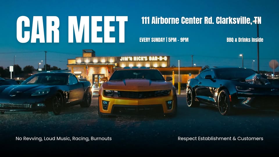 CAR MEET event at Jim'n Nick's Bar-B-Q in Clarksville, TN on November 23, 2025