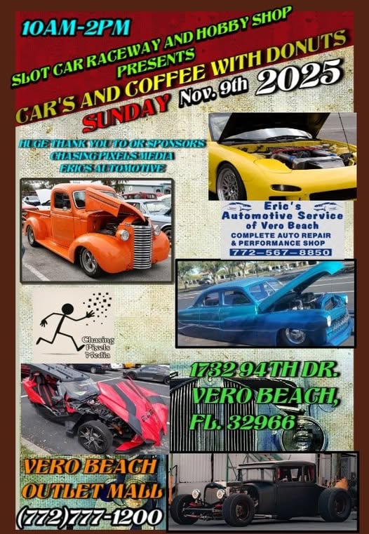 Car's and Coffee with Donuts event at Vero Beach Outlet Mall in Vero Beach, FL on November 9, 2025