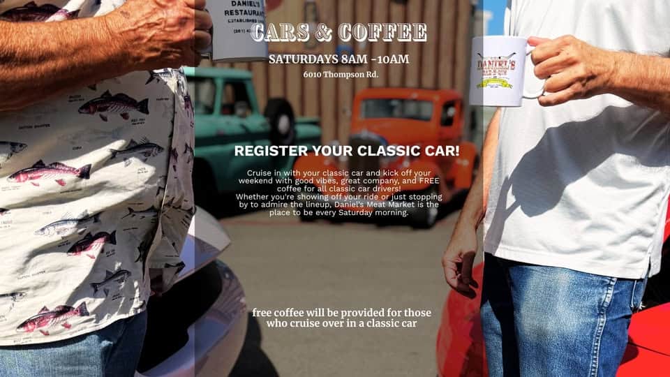 Cars & Coffee event at 6010 Thompson Rd in Baytown, TX on December 6, 2025
