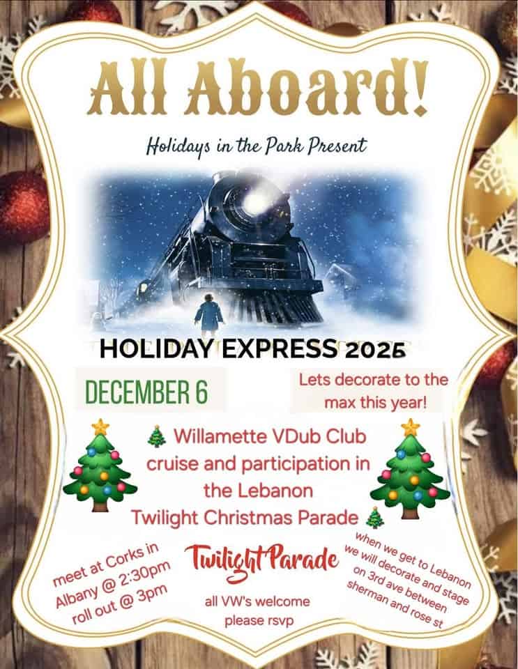 Twilight Christmas Parade Cruise event at Cork's Old Fashioned Donuts in Albany, OR on December 6, 2025