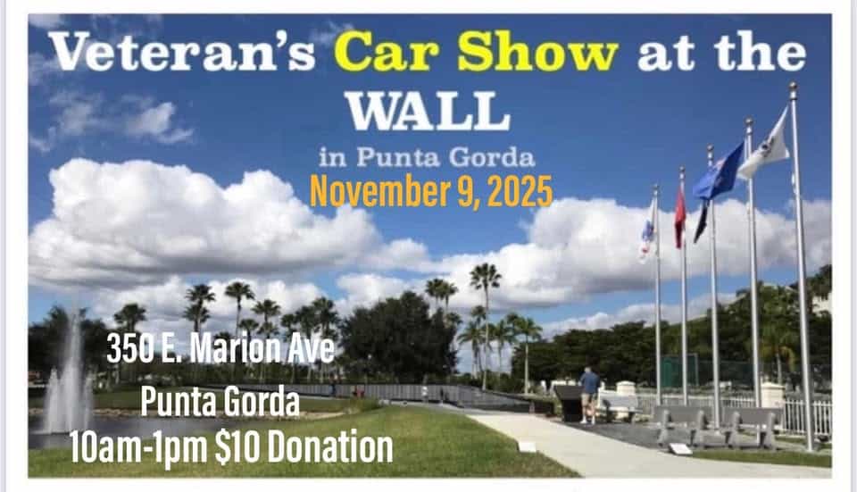 Veterans Car Show at the Wall event at 350 E Marion Ave in Punta Gorda, FL on November 9, 2025