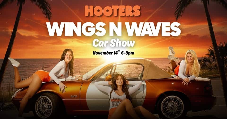 Wings & Waves Car Show at Hooters PCB! event at 12709 Front Beach Rd in Panama City Beach, FL on November 14, 2025