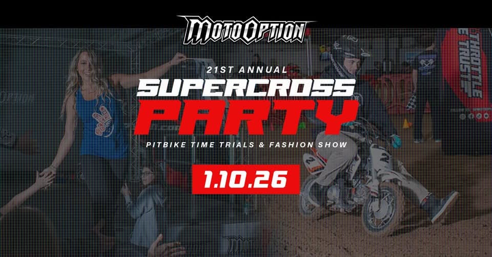 2026 MotoOption Supercross Party & Fashion Show event at HotShots VBall in Rochester, NY on January 10, 2026
