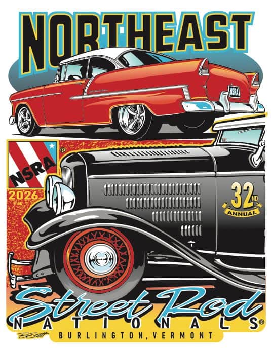 32nd NSRA Northeast Street Rod Nationals event at 105 Pearl St in Essex Junction, VT on September 18, 2026