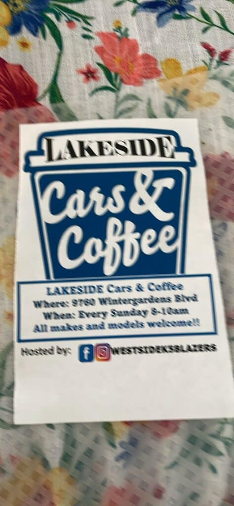 Lakeside Cars & Coffee event at 9760 Wintergardens Blvd in Lakeside, CA on December 21, 2025