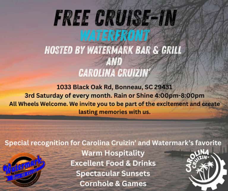 Carolina Cruizin Monthly Cruise-in car show in Bonneau, SC
