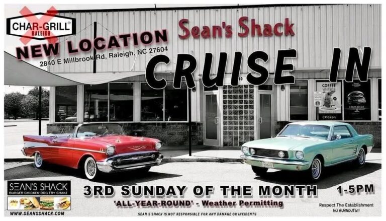 Sean’s Shack Cruise In car show in Raleigh, NC