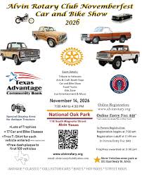 Alvin Rotary Club Novemberfest Car and Bike Show car show in Alvin, TX
