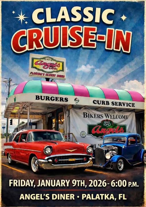 Angel's Diner  Classic Cruise-In event at Angel's Diner in Palatka, FL on January 9, 2026