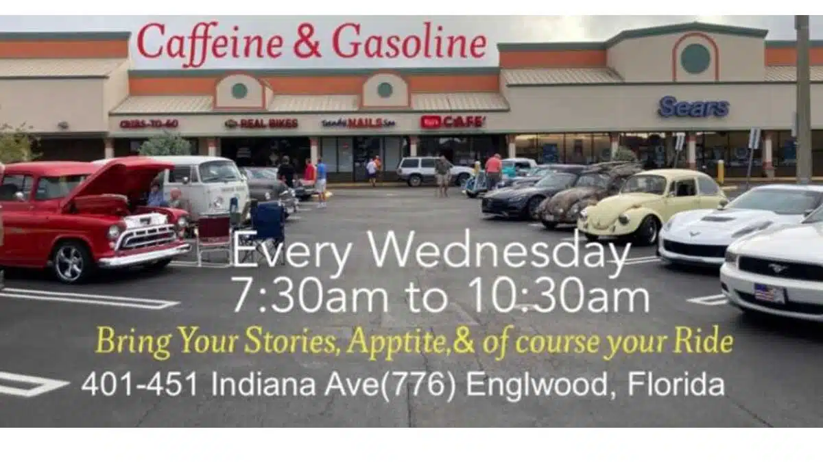 Caffeine & Gasoline event at 401-451 Indiana Ave in Englewood, FL on December 3, 2025