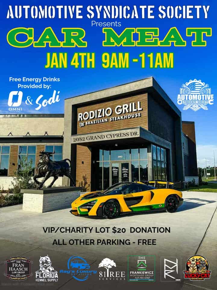 Car Meat @ Rodizio Grill - Wesley Chapel By Automotive Syndicate Society event at 2088 Grand Cypress Dr in Lutz, FL on January 4, 2026