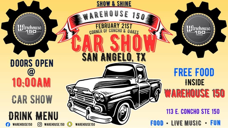 Car Show event at 113 E Concho Ave in San Angelo, TX on February 21, 2026