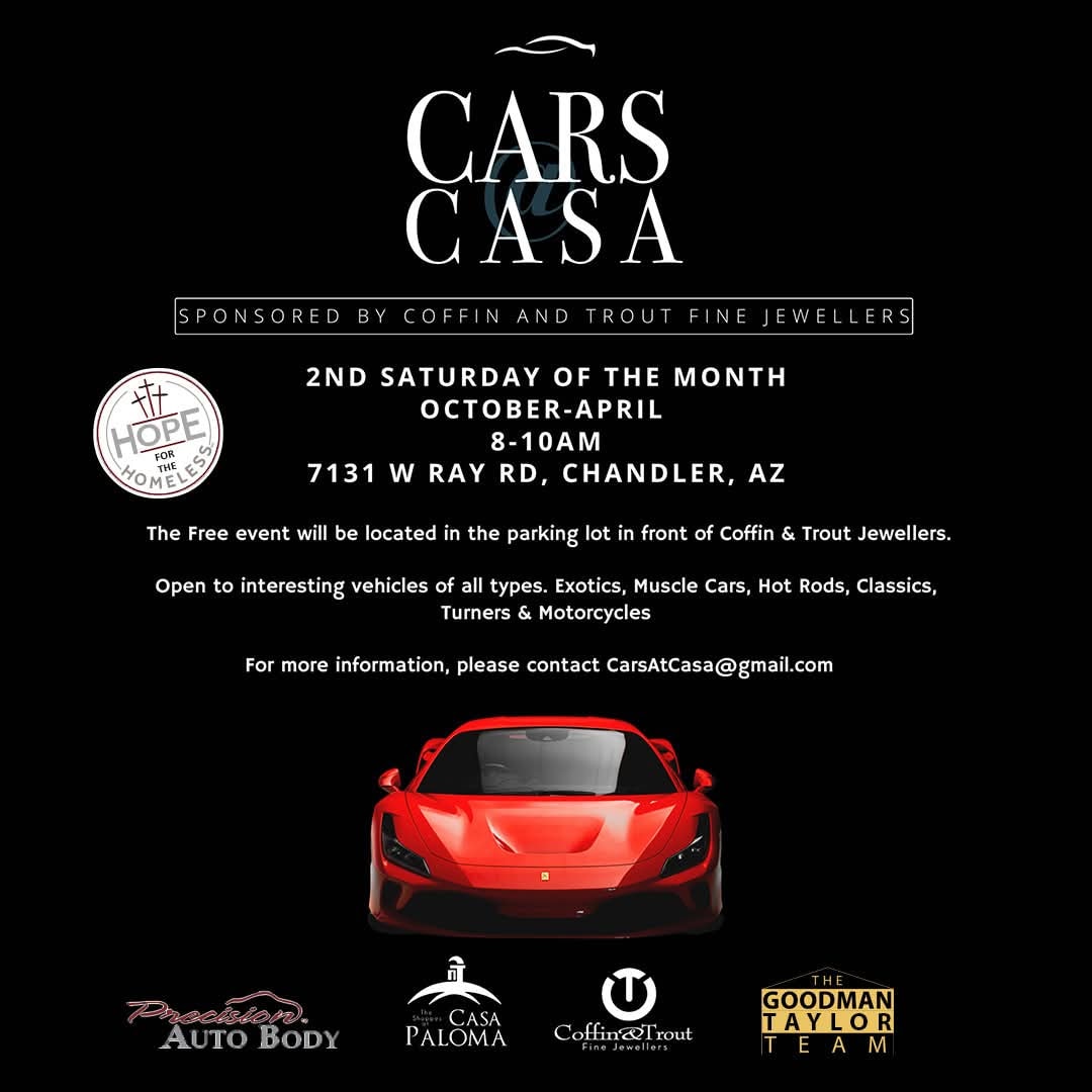 Cars at Casa event at Coffin & Trout Jewellers in Chandler, AZ on January 14, 2026