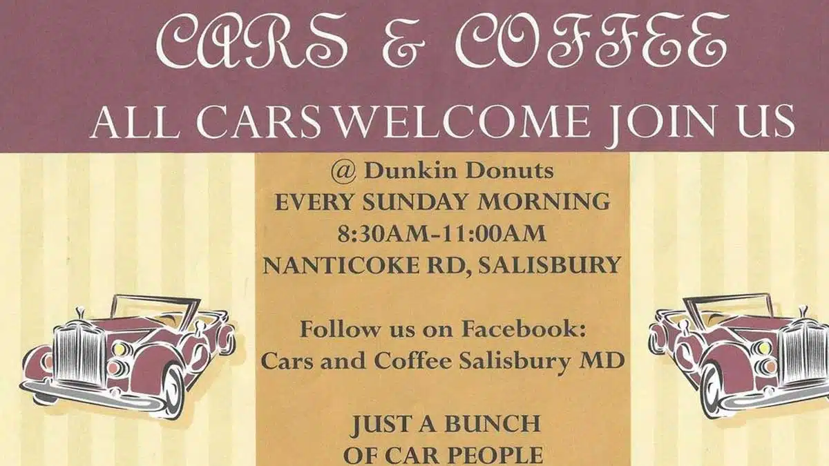 Cars & Coffee event at Dunkin Donuts in Salisbury, MD on December 7, 2025