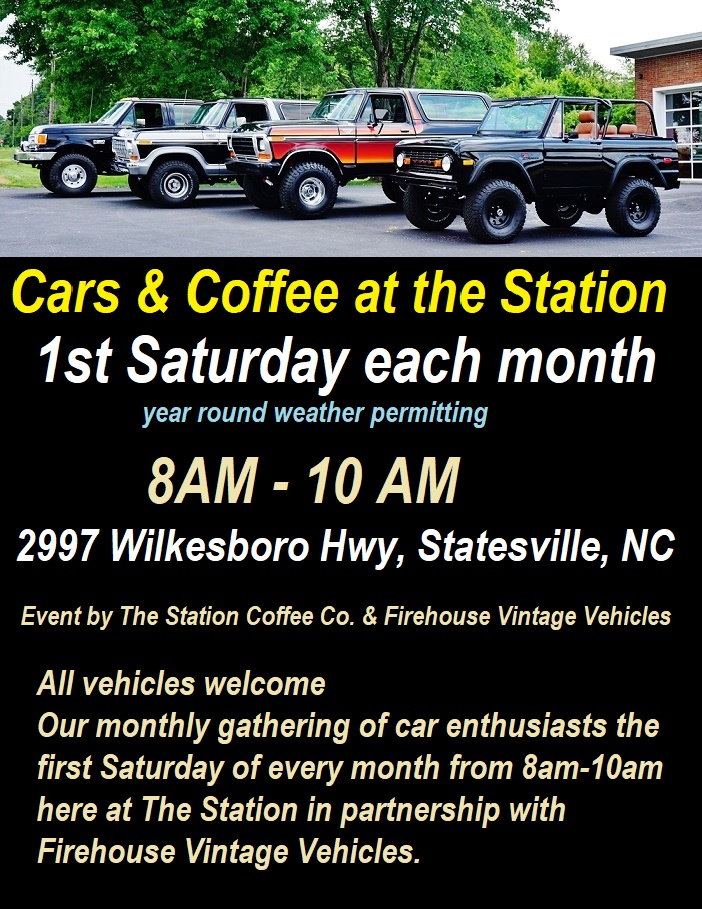 Cars & Coffee at the Station event at The Station in Statesville, NC on January 3, 2026