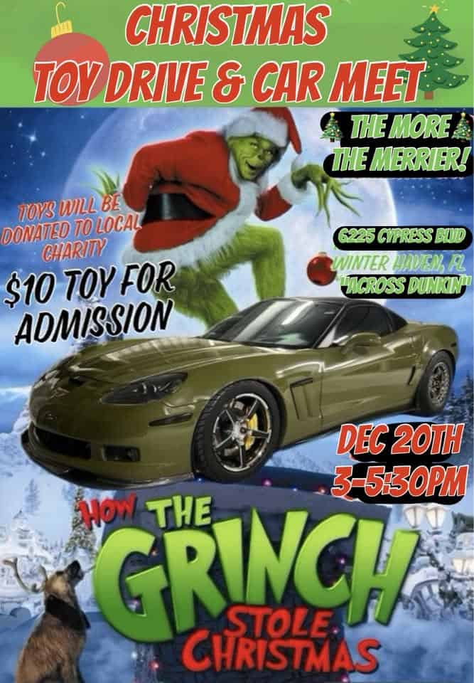 Christmas Car Meet & Toy Drive event at 6225 Cypress Gardens Blvd in Winter Haven, FL on December 20, 2025