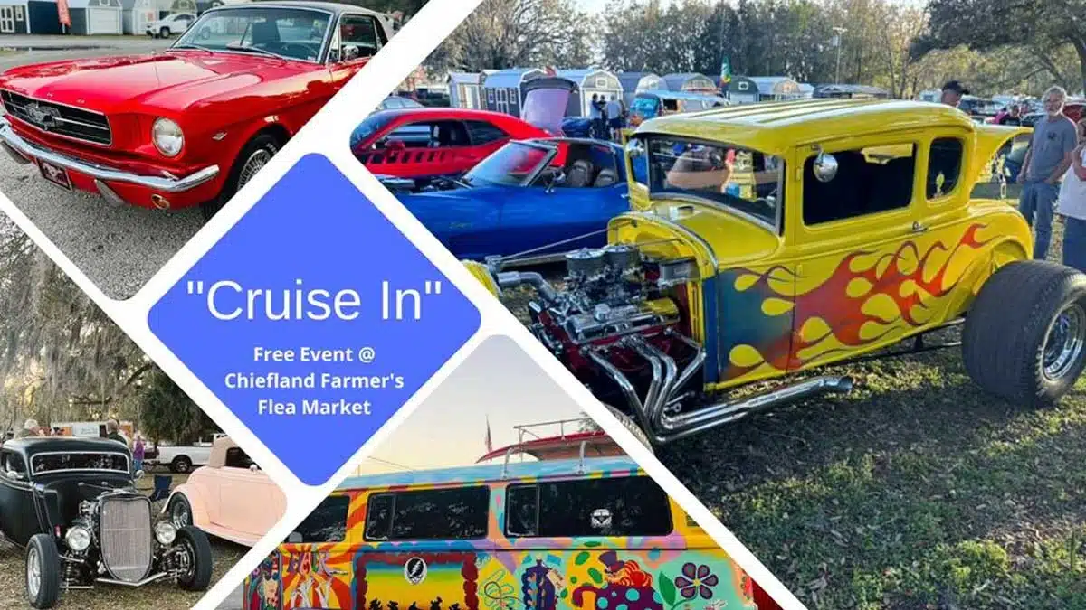 Cruise In event at Chiefland Farmer's Flea Market in Chiefland, FL on December 26, 2025