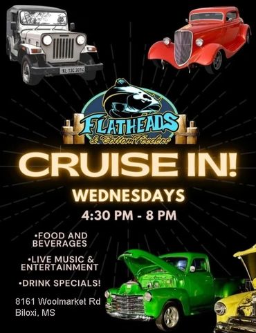 Cruise In! event at Flatheads & Collectibles in Biloxi, MS on December 3, 2025