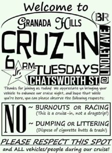 Cruz-In event at Chatsworth St in Granada Hills, CA on December 9, 2025